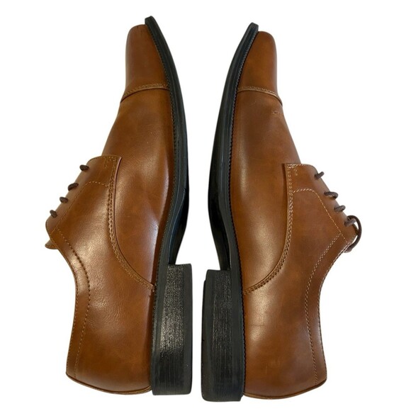 Alfani Adam Men's 12 M  Brown Lace Up Formal Oxford Dress shoes Cap Toe - Picture 7 of 11